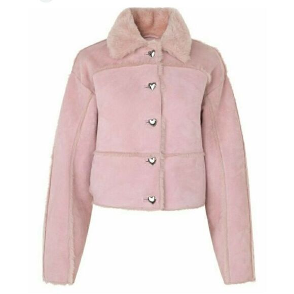 Saks Potts Kahlo Genuine Shearling Lambskin Coat - Picture 1 of 14